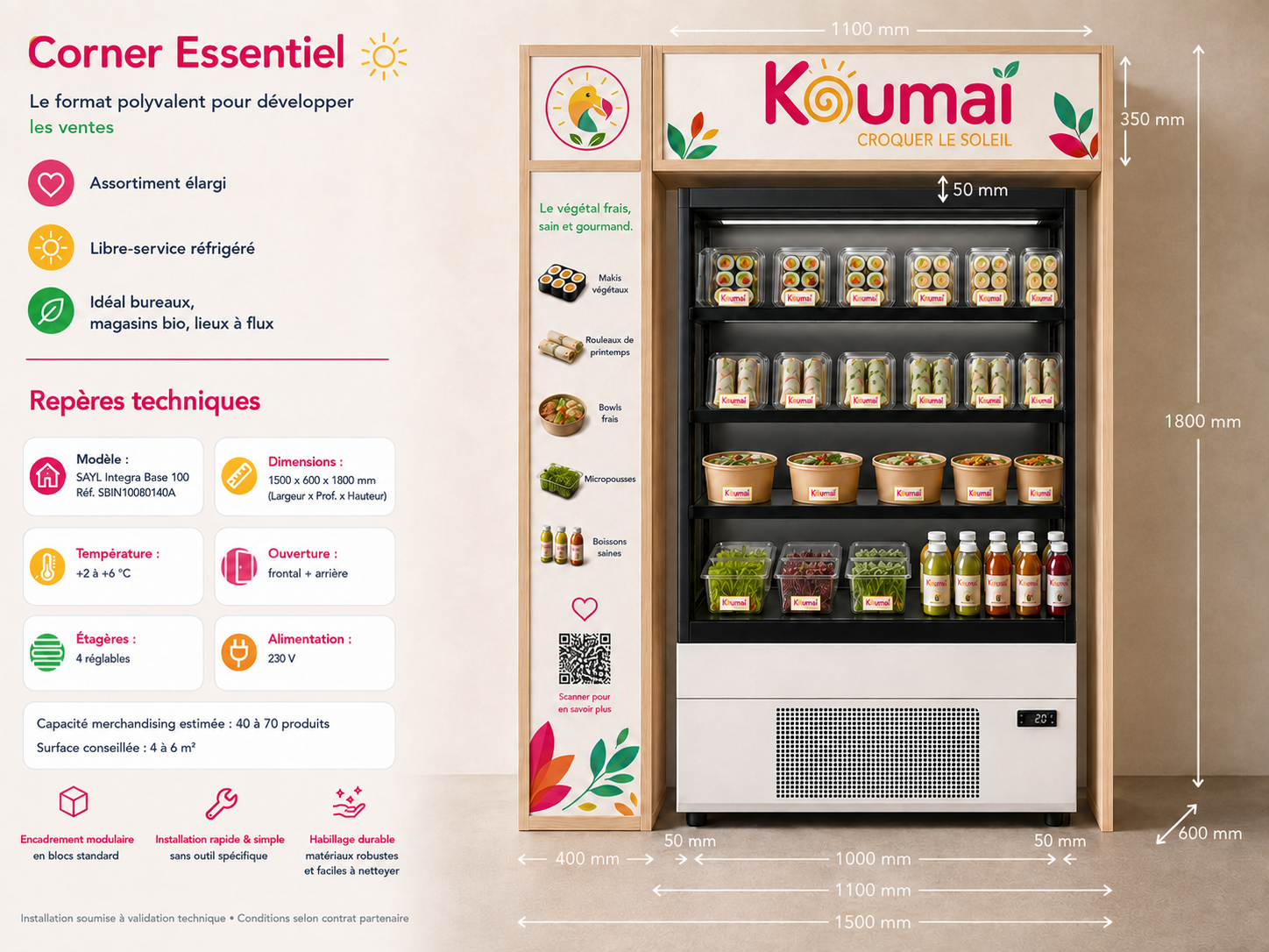 Corner Essentiel Koumaï, offre réfrigérée polyvalente pour professionnels