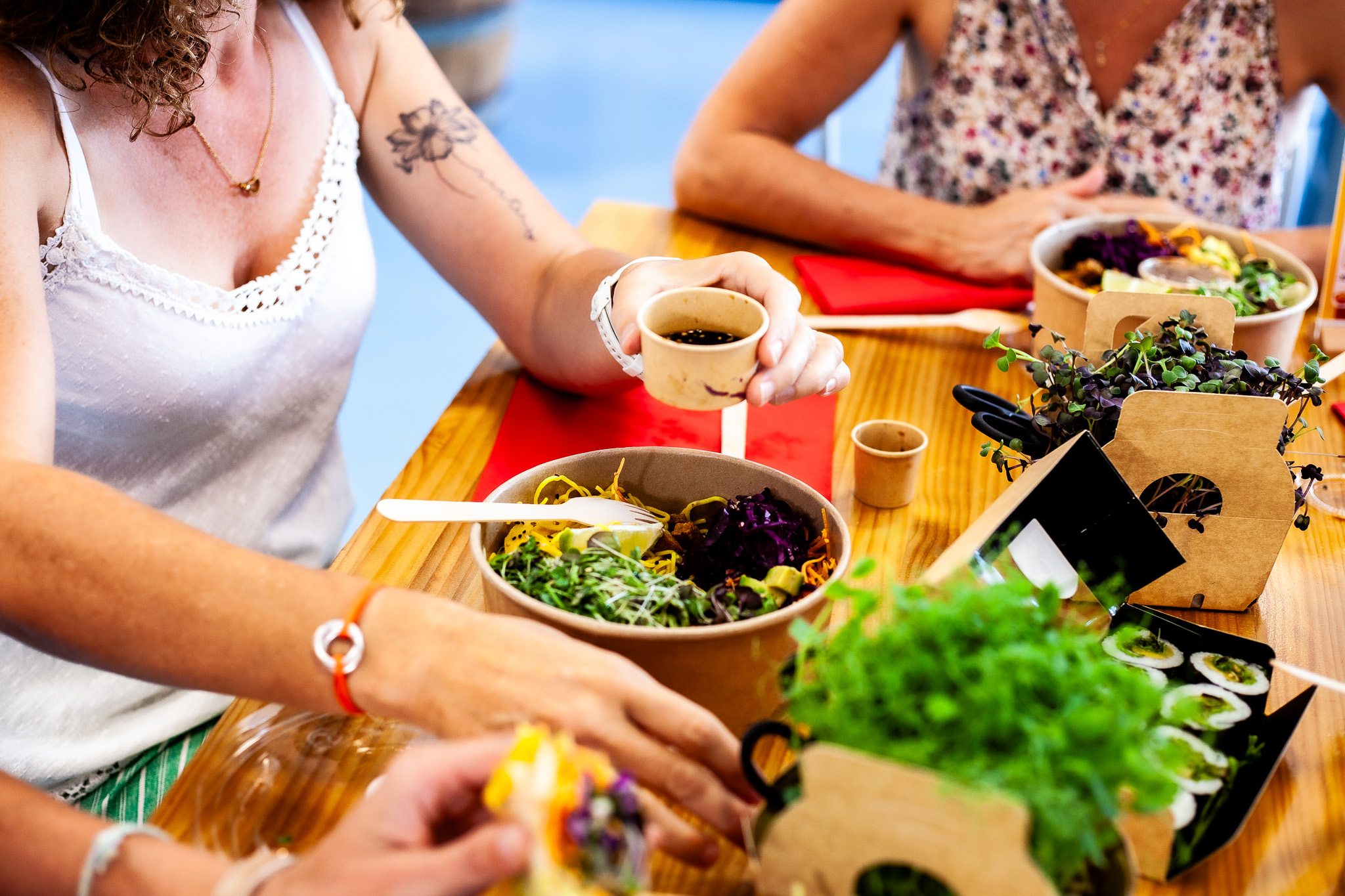 Déjeuner Koumaï avec bowl et makis à la Bambouseraie en Cévennes